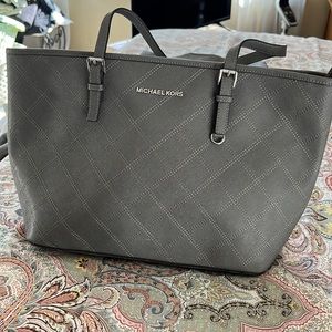 Michael Kors Gray Stitched Bag
